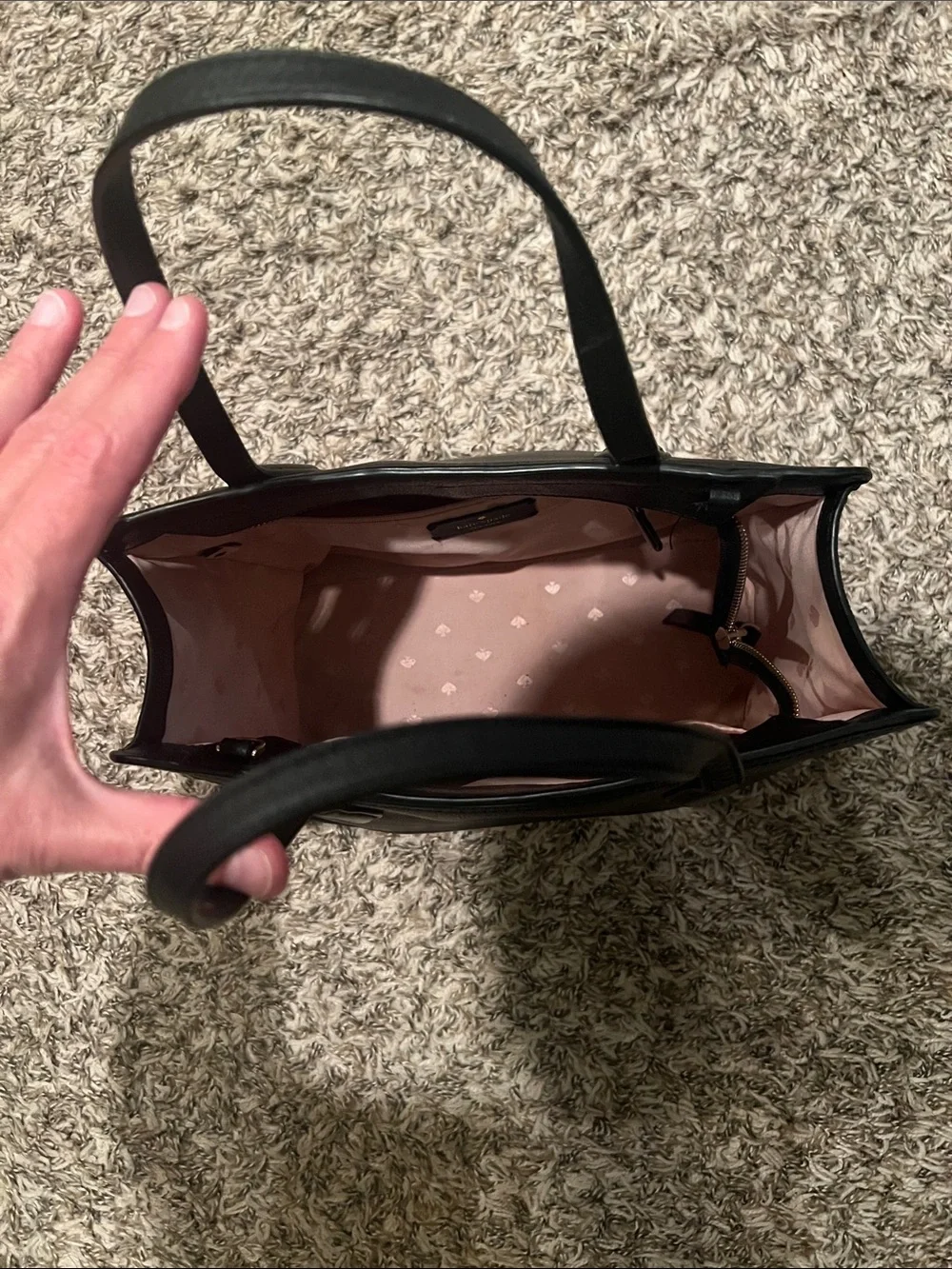 kate spade Black Leather Satchel with Top Handles